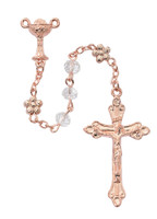 (R766W) IMM ROSE GOLD CRYSTAL ROSARY