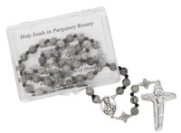 (P553R) GRAY MARBLE HOLY SOULS ROSARY