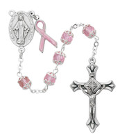 (P561R) 7MM PINK CAPPED CANCER ROSARY