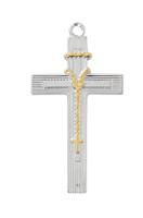 (L9264) 18" CH & BX SS TWO-TONE ROSARY