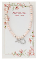 (NK143C) 16"STRETCH PINK PEARL HEART,CR