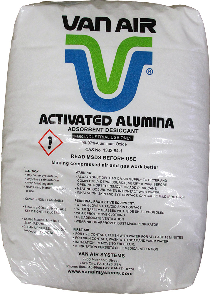 Activated Alumina Desiccant 3/16" 50lb Bag - Van Air Inc