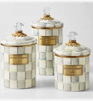 Caroline Smith - MacKenzie Childs Sterling Check Medium Canister