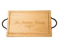 Maple Leaf Rectangular Cutting Board with Handles