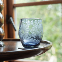 Caroline Grace - Rose Ann Hall Stemless French Blue Wine Glass