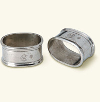 Caroline Grace - Match Pewter Oval Napkin Rings Set of 2