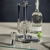 Mia Dolson - Zodax Laguna Nickle and Leather Bar Set