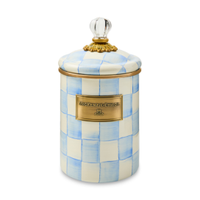 Emily Batch - MacKenzie Childs Sky Check Medium Enamel Canister
