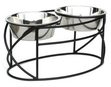 Oval Cross Raised Dog Feeder