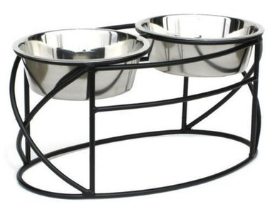 Oval Cross Raised Dog Feeder