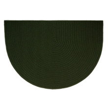 46x31 Half Round Braided Hearth Rug - Dark Green