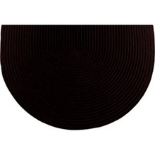 46x31 Half Round Braided Hearth Rug - Black