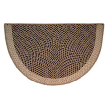 46x31 Half Round Tweed Braid Hearth Rug - Sandstorm