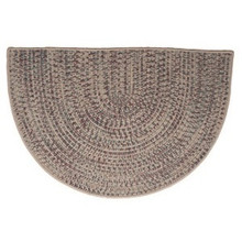 46x31 Half Round Tweed Braidmate Hearth Rug - Taupe