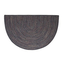 46x31 Half Round Tweed Braidmate Hearth Rug - Navy