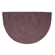 46x31 Half Round Tweed Braidmate Hearth Rug - Burgundy