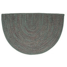 46x31 Half Round Tweed Braidmate Hearth Rug - Green