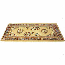 44x22 Rectangle Fire Resistant Wool Hearth Rug - Beige