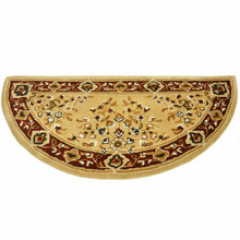 44x22 Half Round Fire Resistant Wool Hearth Rug - Beige
