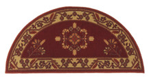 44x22 Half Round Fire Resistant Wool Hearth Rug - Vermillion Jardin