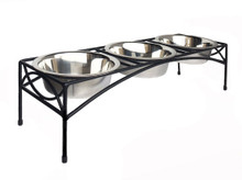 Regal Triple-Bowl Raised Dog Feeder
