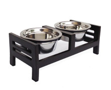 Moretti Raised Dog Feeder - Black