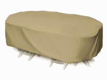 Two Dogs 92" Oval/Rectangle Table Set Cover - Khaki