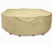 Two Dogs 108" Round Table Set Cover - Khaki