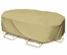 Two Dogs 110" Oval/Rectangle Table Set Cover - Khaki