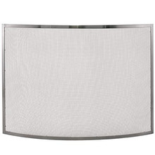41" Bowed Pewter Fireplace Screen