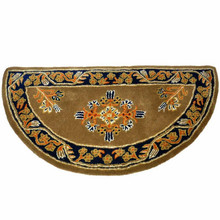 44x22 Half Round Fire Resistant Wool Hearth Rug - Cocoa Jardin
