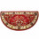 56x26 Half Round Fire Resistant Wool Hearth Rug - Burgundy