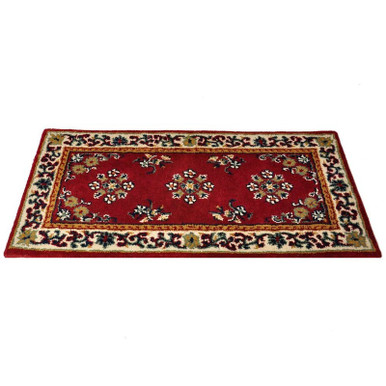 56x26 Rectangle Fire Resistant Wool Hearth Rug - Burgundy