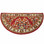 44x22 Half Round Fire Resistant Wool Hearth Rug - Burgundy