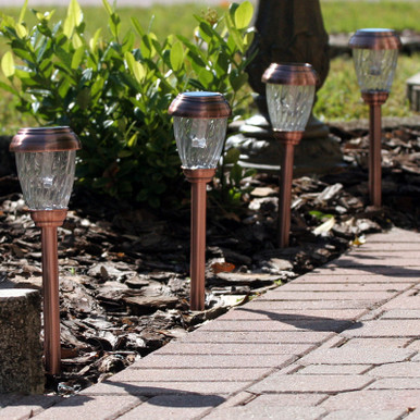Charleston Solar Pathway Lights - Copper Finish