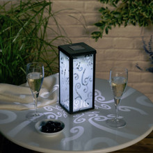 Frosted Scroll Solar Lantern 