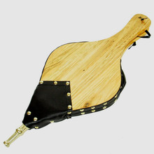 19" Hand Carved Pine & Brass Bellows