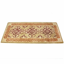 56x26 Rectangle Fire Resistant Wool Hearth Rug - Cocoa Art Deco