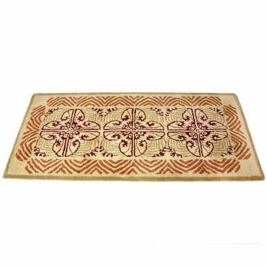 56x26 Rectangle Fire Resistant Wool Hearth Rug - Cocoa Art Deco
