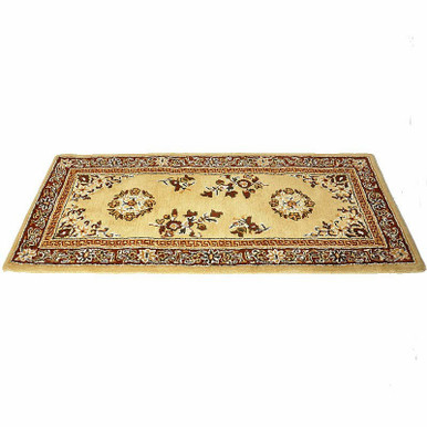 56x26 Rectangle Fire Resistant Wool Hearth Rug - Beige