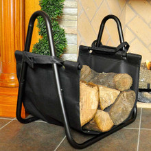 Interior Steel Log Rack & Canvas Carrier