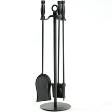 4-Piece Wrought Iron Fireplace Tool Set
