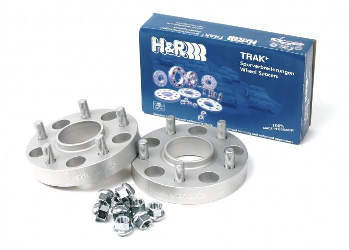 H/&R 15mm Silver Bolt On Wheel Spacers for 2007-2014 Jaguar XK Coupe