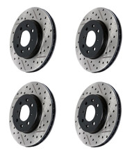 StopTech Front/Rear Drilled & Slotted Rotors (4) for Infiniti G37 & Nissan 370Z Akebono