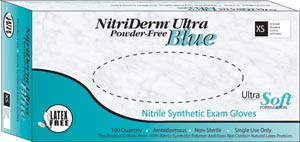 Ultra Blue Nitrile Exam Gloves-NitriDerm