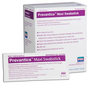 PDI Prevantics Antiseptics Maxi Swabstick with CHG