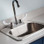 Optional Stainless Steel Sink and Gooseneck Faucet with Wing Levers