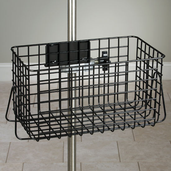 IV Pole Heavy Duty Wire Basket 12" Wide Black - USA Medical and Surgical  Supplies