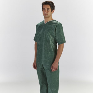 Graham Medical Disposable Scrubs Shirt Forest Green