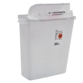 Covidien Kendall SharpSafety In Room Sharps Containers with Counter Balanced Lid 2 Gallons Clear 8533SA